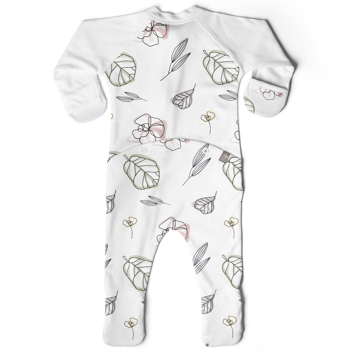 Goumikids Unisex Baby Footie Pajamas Organic Sock Sleeper Clothes, 3-6M Floral - VMInnovations