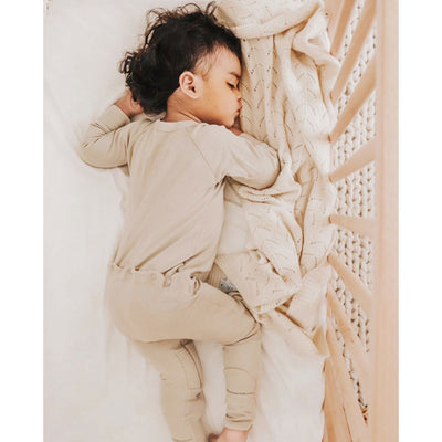 Goumikids Unisex Baby Footie Pajamas Organic Sock Sleeper Clothes, 6-9M Soybean - VMInnovations
