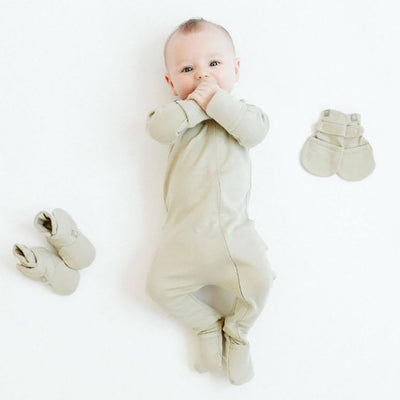 Goumikids 0-3M Unisex Baby Footie Pajamas w/ Booties (2 Pairs), Midnight/Stripe - VMInnovations