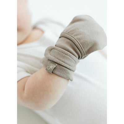 Goumikids Organic Baby Infant Mittens, 3-6M Pewter/Drops (2 Pairs) (Open Box)
