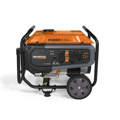 Generac GP Series 3600 Watt Max Gas Powered Camping Rolling Portable Generator