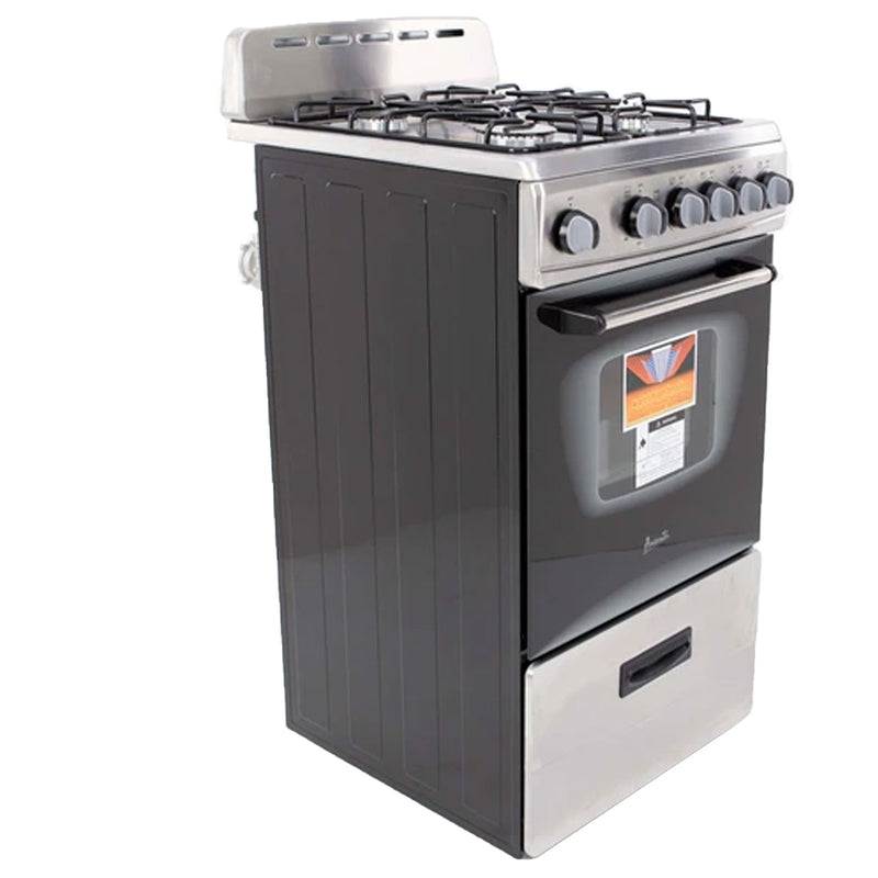 Avanti 20 Inch 2.1 Cubic Ft Natural Gas Kitchen Oven w/ 4 Burners, Black (Used)