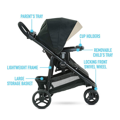 Graco 2083432 Modes 3 Lite DLX Folding Convertible Toddler Baby Stroller, Pierce - VMInnovations