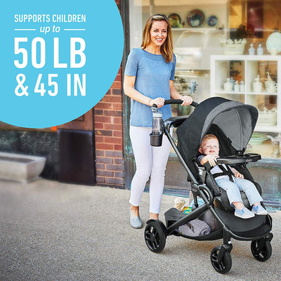 Graco Modes2Grow 4 in 1 Convertible Double Baby Toddler Stroller, Spencer Gray
