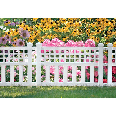 Suncast Grand View 14.5 x 24 Inch Resin Yard Garden Border Fence, White (3 Pack) - VMInnovations