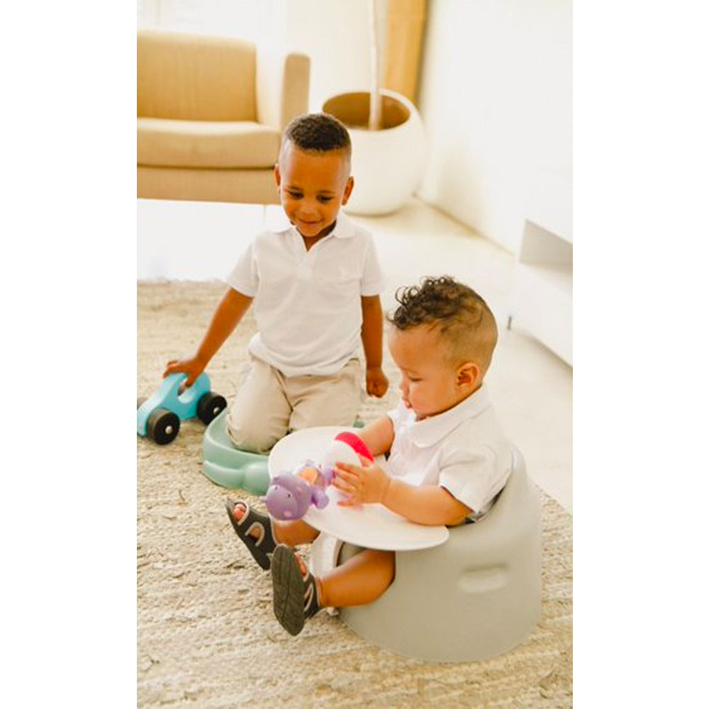 Bumbo Baby Infant Soft Foam Wide Floor Seat w/ Play Top Tray Attachment, Monsoon