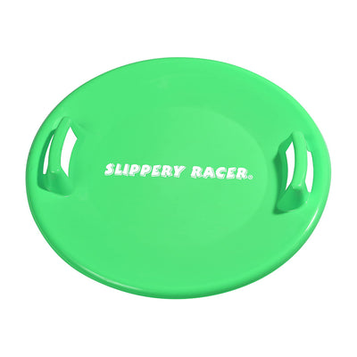 Slippery Racer Downhill Pro Plastic Saucer Snow Sleds, Green, Blue, and Red