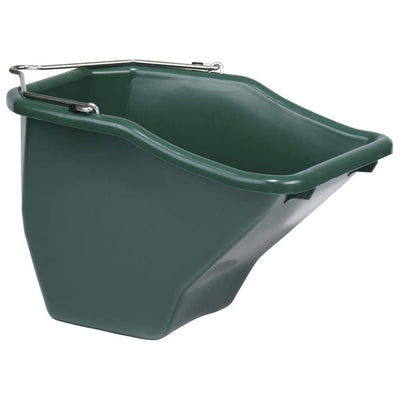 Little Giant 10-Quart Plastic Flat Back Livestock Feed Bucket, Green (2 Pack)