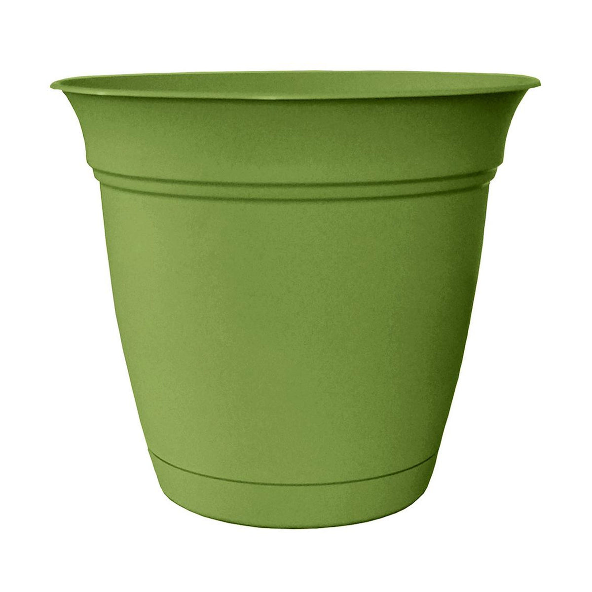 HC Companies 8" Eclipse Planter Indoor Outdoor Pot with Attached Saucer, Green - VMInnovations