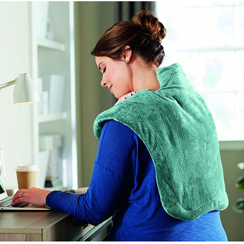 Sunbeam Pain Relief Massaging XL Renue Heat Therapy Neck and Shoulder Wrap, Jade