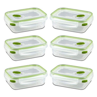 Sterilite 3.1 Cup Rectangle Ultra-Seal Food Storage Container, Green (6 Pack)