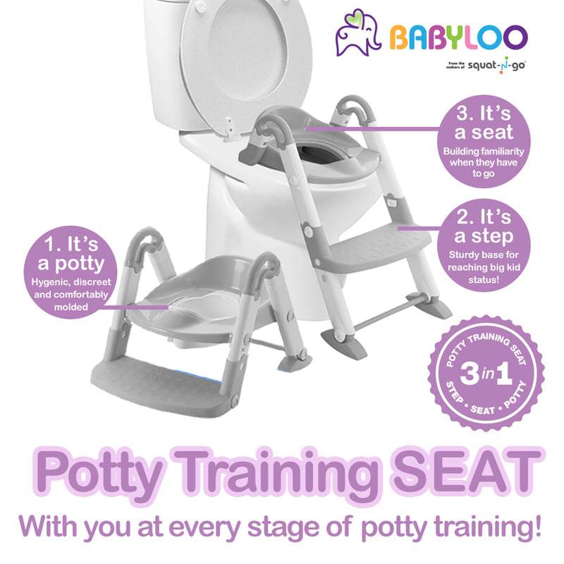 BabyLoo 3 In 1 Bambino Booster Potty Training System for 1 to 6 Year Olds, Gray