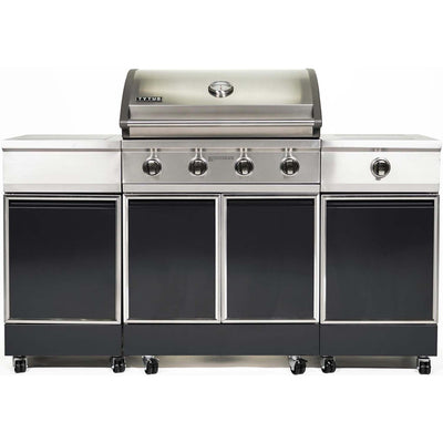 TYTUS Liquid Propane 4 Burner Gas Stainless Steel Grill Island, Charcoal Gray - VMInnovations
