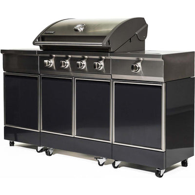 TYTUS Liquid Propane 4 Burner Gas Stainless Steel Grill Island, Charcoal Gray - VMInnovations