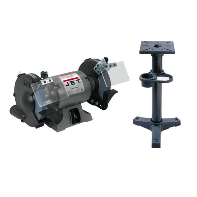 JET 8" Table Top Bench Grinder w/Iron 37.13" Stand for Bench w/Coolant Tank