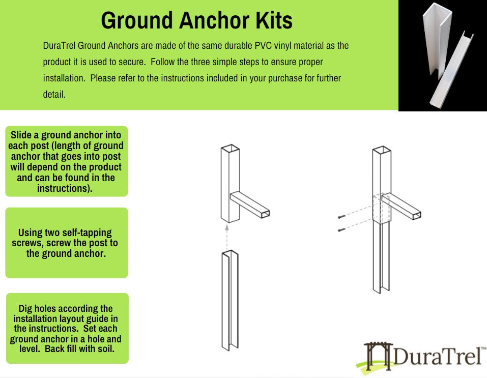 Dura-Trel Bakersfield 28 x 72 x 82 Inch PVC Vinyl Outdoor Garden Patio Arbor