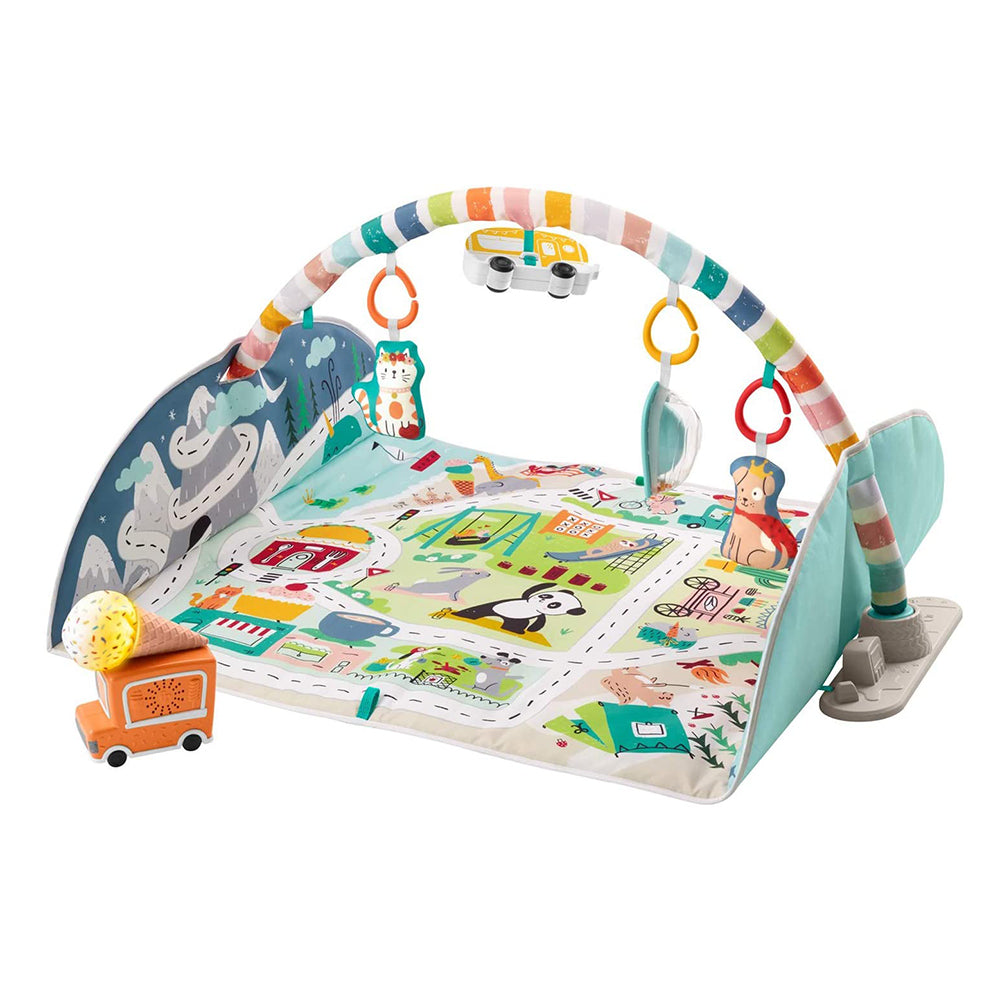 Fisher-Price GRV42 Baby 3.5 Ft Jumbo Activity City Play Mat Floor Gym w/ 7 Toys - VMInnovations