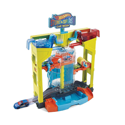 Hot Wheels City Stunt & Splash Car Wash Playset w/ Color Changing 1:64 Scale Car - VMInnovations