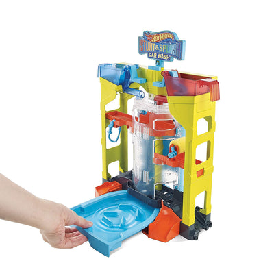 Hot Wheels City Stunt & Splash Car Wash Playset w/ Color Changing 1:64 Scale Car - VMInnovations