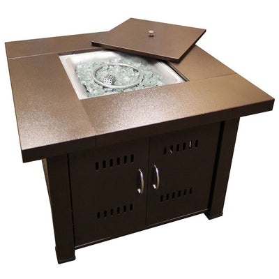 AZ Patio Heaters GS-F-PC Fire Pit 38 In 40,000 BTU Table w/ Glass Beads, Bronze - VMInnovations