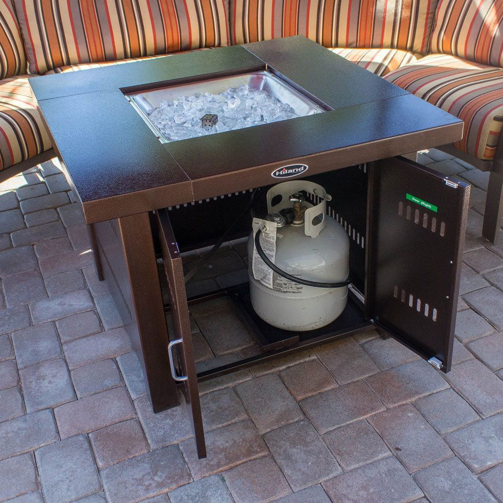 AZ Patio Heaters GS-F-PC Fire Pit 38 In 40,000 BTU Table w/ Glass Beads, Bronze - VMInnovations