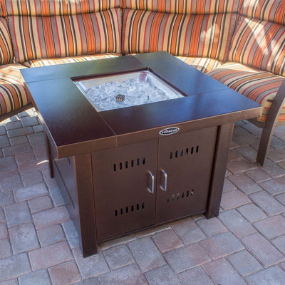 AZ Patio Heaters GS-F-PC Fire Pit 38 In 40,000 BTU Table w/ Glass Bead(Open Box) - VMInnovations