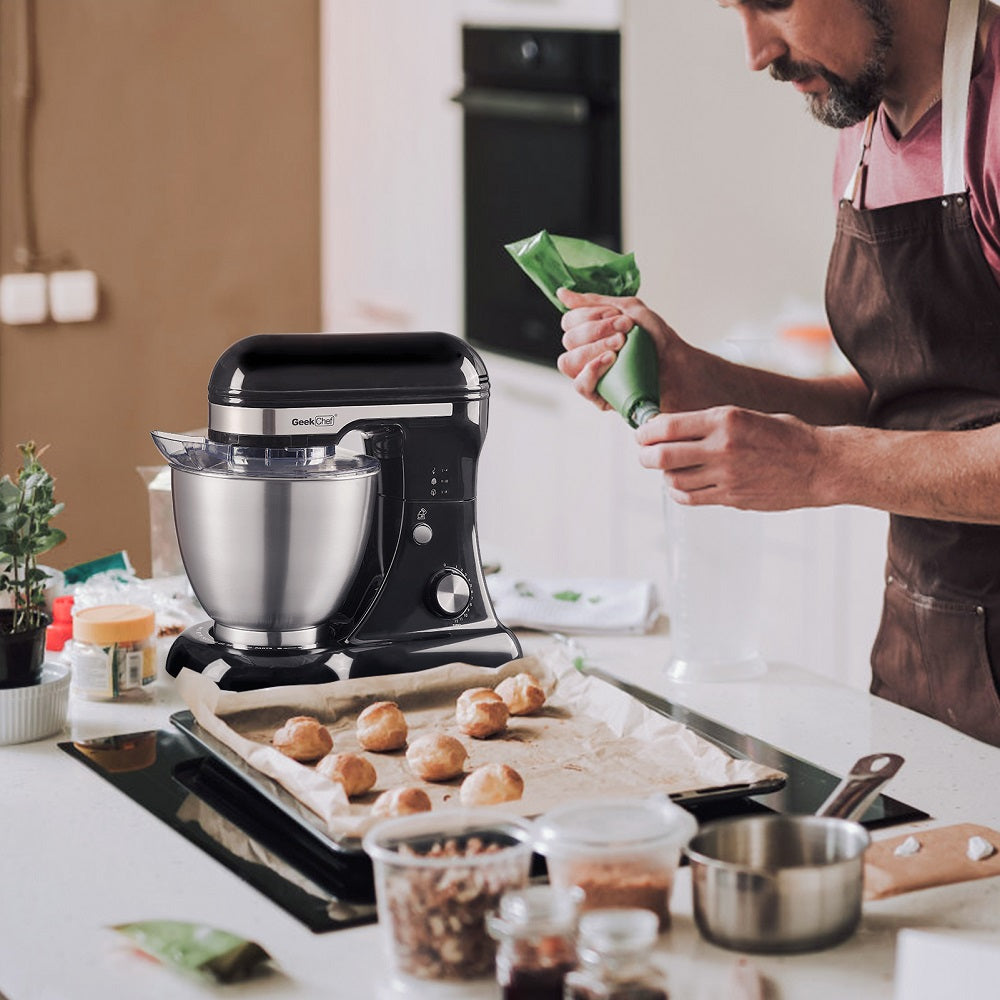 Geek Chef Stainless Steel 4.8 Qt Bowl 12 Speed Baking Food Stand Mixer(Open Box) - VMInnovations