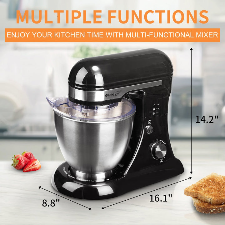 Geek Chef Stainless Steel 4.8 Qt Bowl 12 Speed Baking Food Stand Mixer(Open Box)