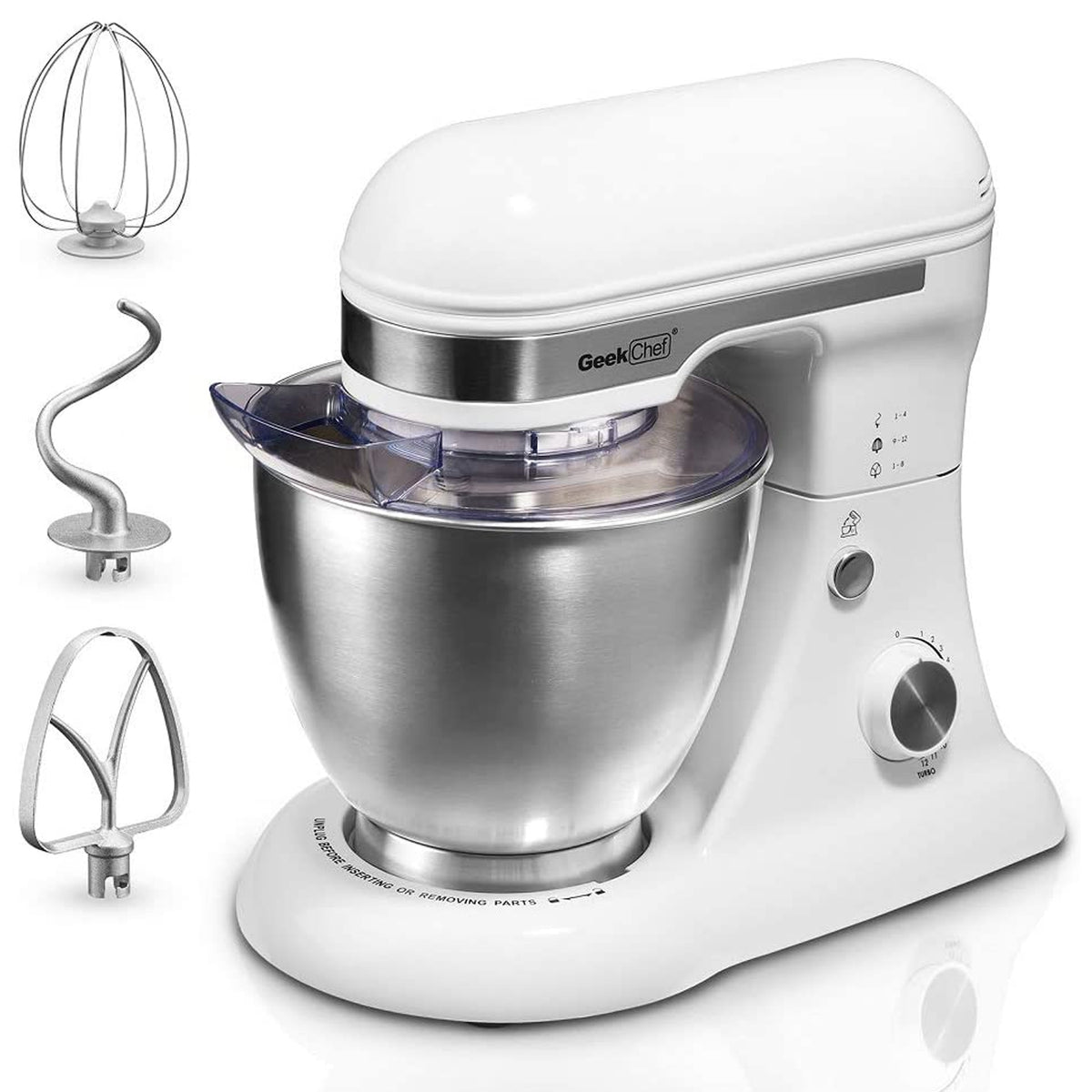 Geek Chef Stainless Steel 4.8 Qt Bowl 12 Speed Baking Food Stand Mixer (Damaged)