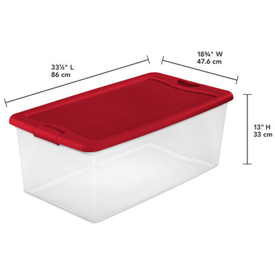 Sterilite 106-Quart Latching Box Plastic Stackable Storage Bin (4 Pack)