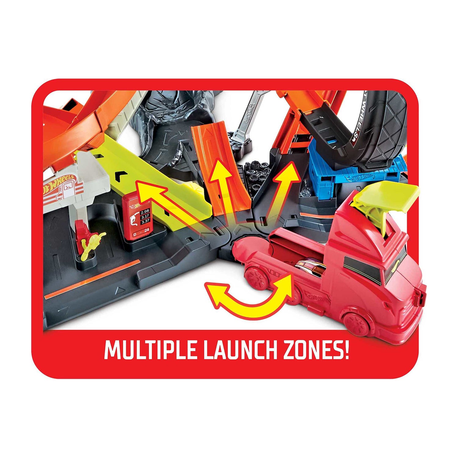 Hot Wheels Toxic Gorilla Slam Gas Station and Tire Repair Shop Car Track Playset - VMInnovations