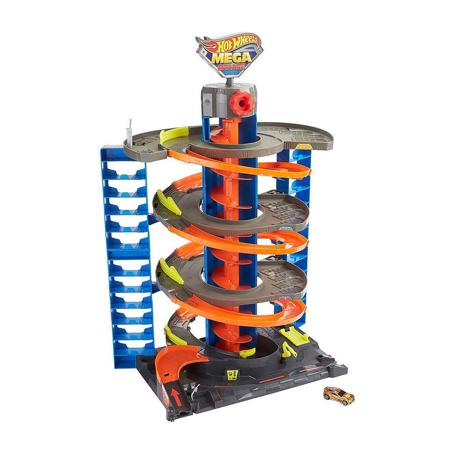 Hot Wheels City Mega Garage Playset w/ Corkscrew Elevator & Storage for 60+ Cars - VMInnovations