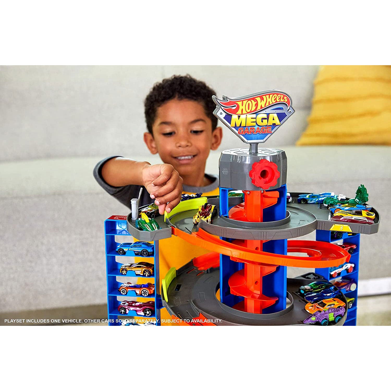 Hot Wheels City Mega Garage Playset w/ Corkscrew Elevator & Storage for 60+ Cars - VMInnovations