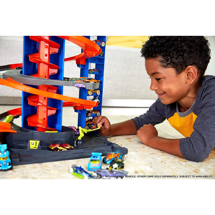 City Mega Garage Playset w/ Corkscrew Elevator & Storage for 60+ Cars (Used) - VMInnovations
