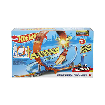 Hot Wheels Loop Mayhem Battery Operated Track Set for Kids Ages 5+ (Open Box)