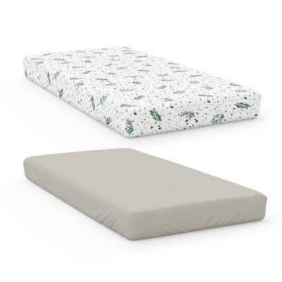 Goumikids 2 Piece Soft Baby Nursery Crib Fitted Sheet Bedding Set, Botanical - VMInnovations