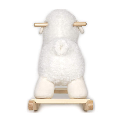 GUND 21.5 Inch Baby Lamb Plush Stuffed Animal Rocker with Wooden Base, Cream
