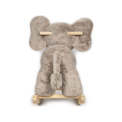 GUND 23 Inch Baby Elephant Plush Stuffed Animal Rocker with Wooden Base, Gray