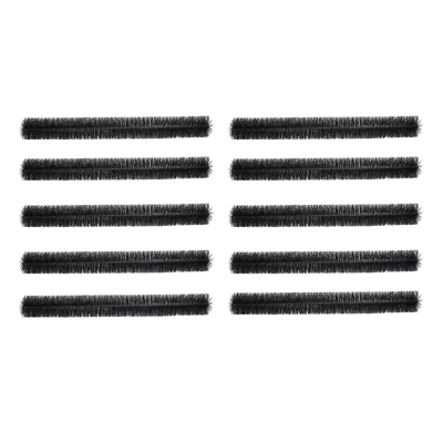GutterBrush 12' Simple Roof Rain Leaf Gutter Guard Cover w/ Bristles, 10 Pack
