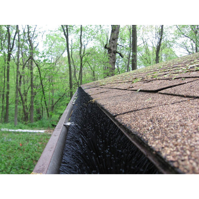 GutterBrush 6" Roof Rain Leaf Gutter Guard w/ Bristles, 60 Ft. Pack (Open Box)
