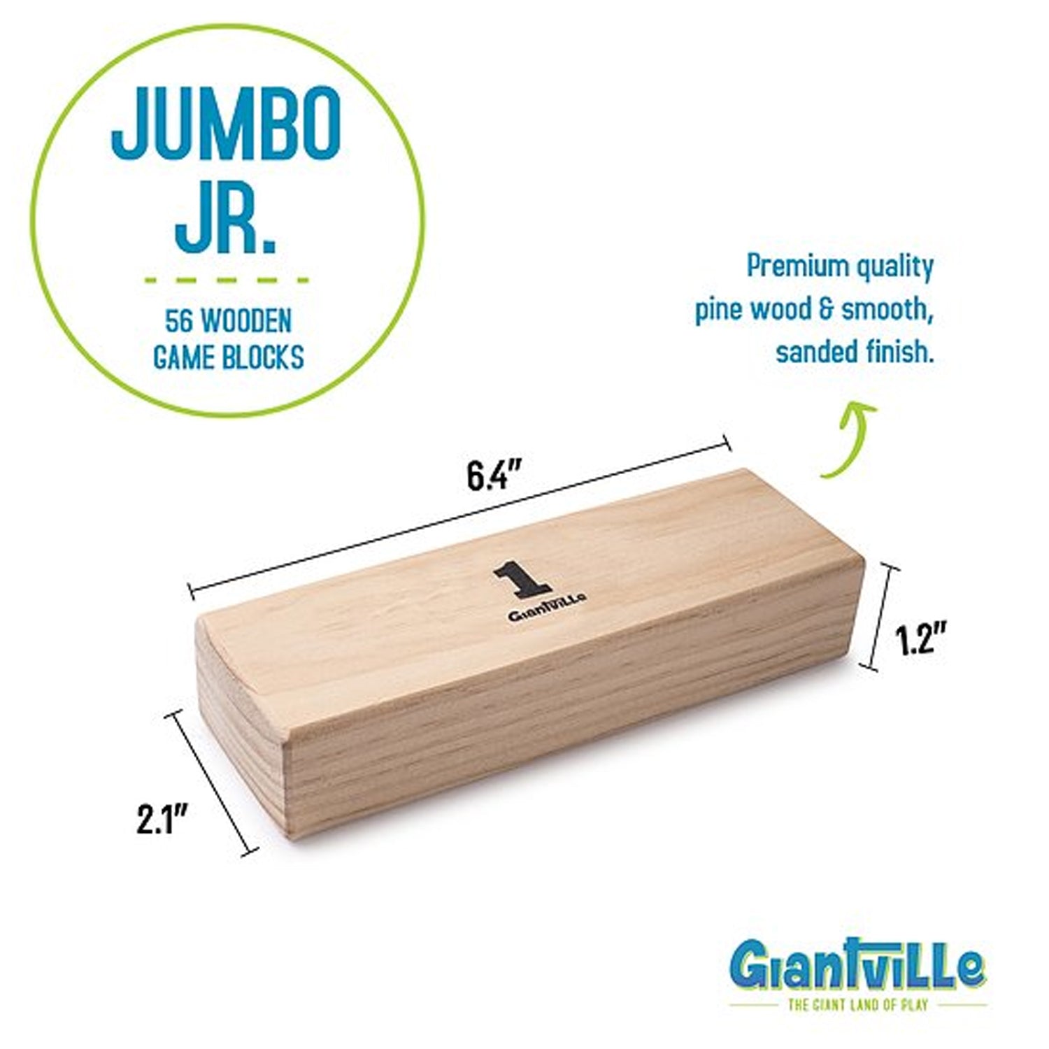 Giantville Giant 56 Piece Jumbo Junior Tumbling Blocks w/ Storage Bag (Open Box)