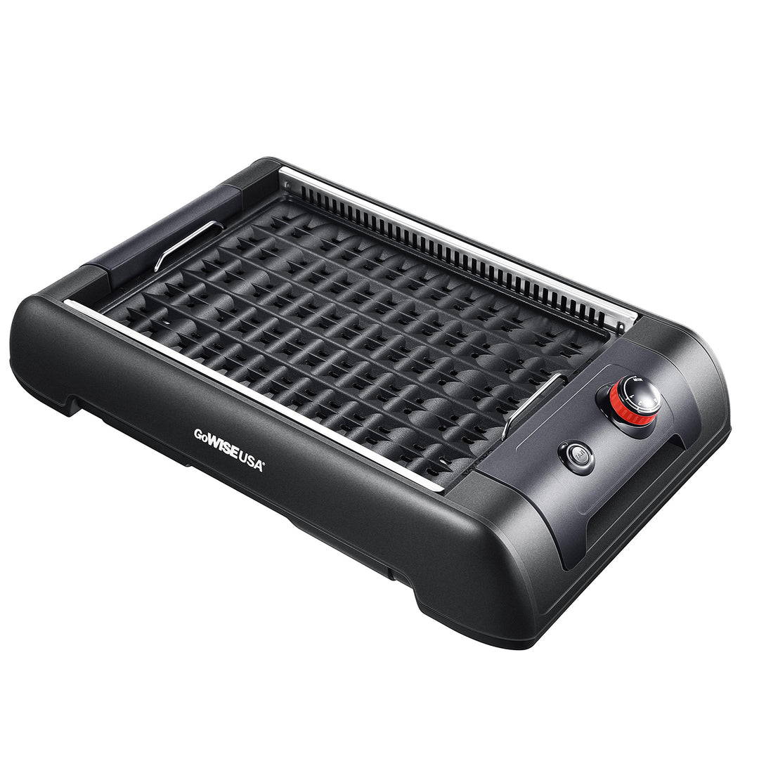 GoWISE USA 2 in 1 Indoor Smokeless Electric Grill with Griddle Plate (Open Box)