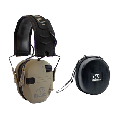 Walker's Razor Slim Shooter Earth Electronic Hearing Protection Earmuff w/ Case