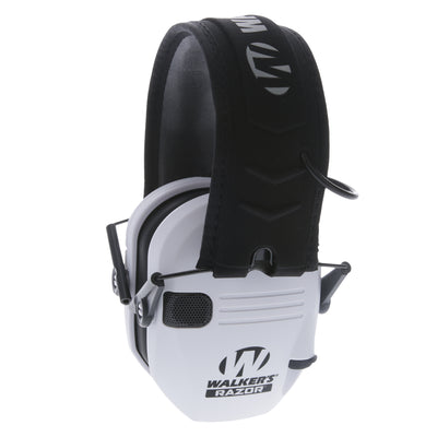 Walker's Razor Slim Shooter White Electronic Hearing Protection Earmuff w/ Case - VMInnovations