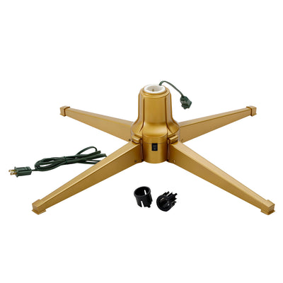 Home Heritage Electric Metal Rotating Tree Stand for 7 Ft Trees, Gold(For Parts)