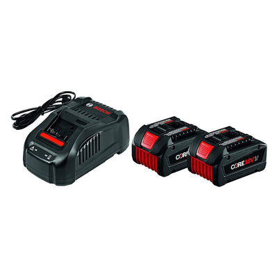 Bosch GXS18V-02N24 18V Starter Kit with Charger and 2 CORE18V Batteries, Black