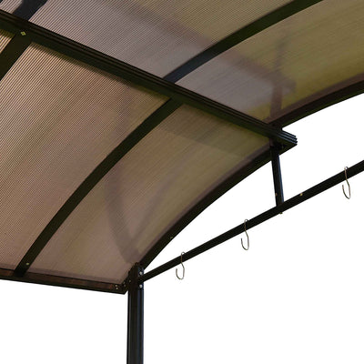 ALEKO 8 x 5 x 7.8 Foot Steel Hard Top BBQ Grill Gazebo Shelter Canopy, Brown (For Parts)