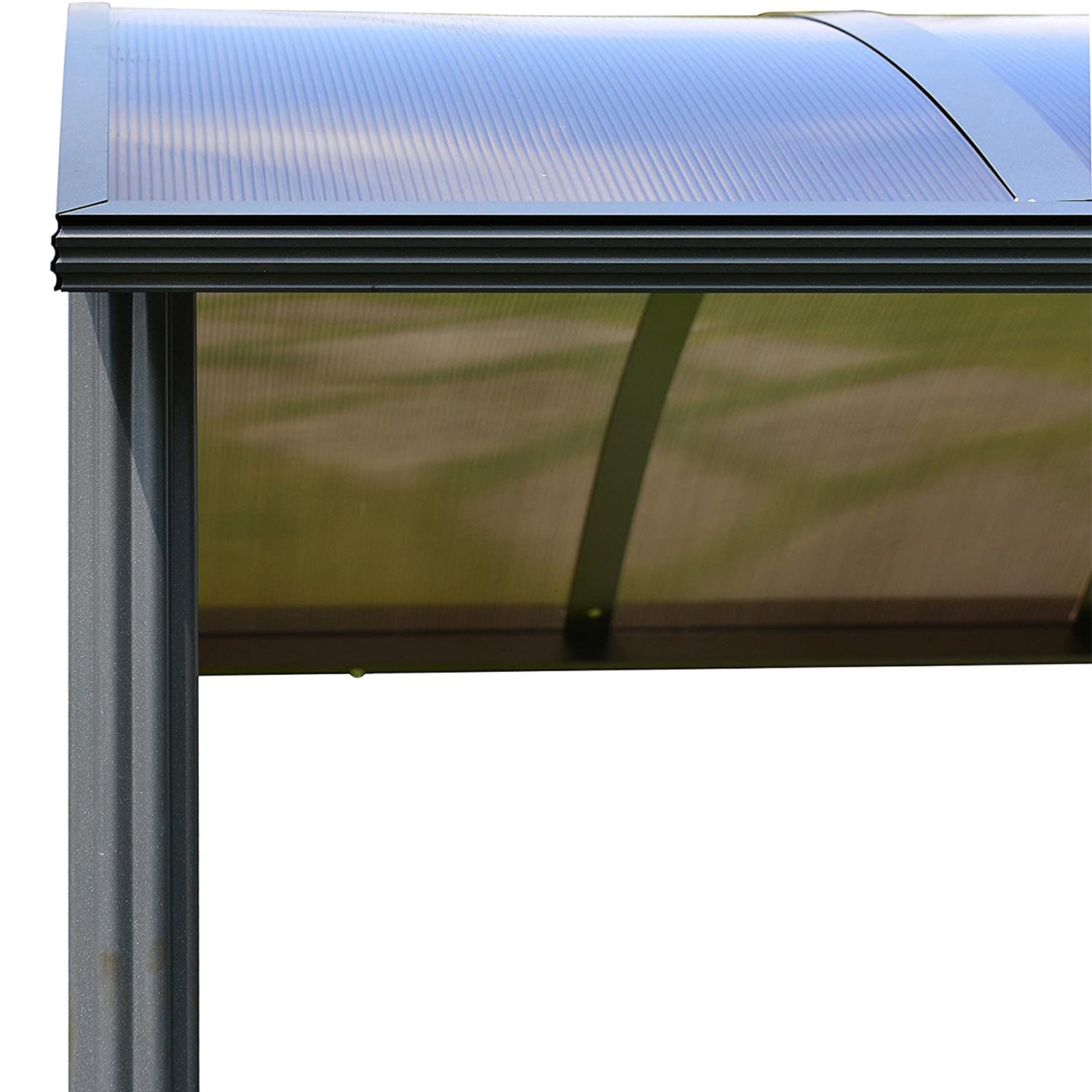 ALEKO 8 x 5 x 7.8 Foot Steel Hard Top BBQ Grill Gazebo Shelter Canopy, Brown (For Parts)