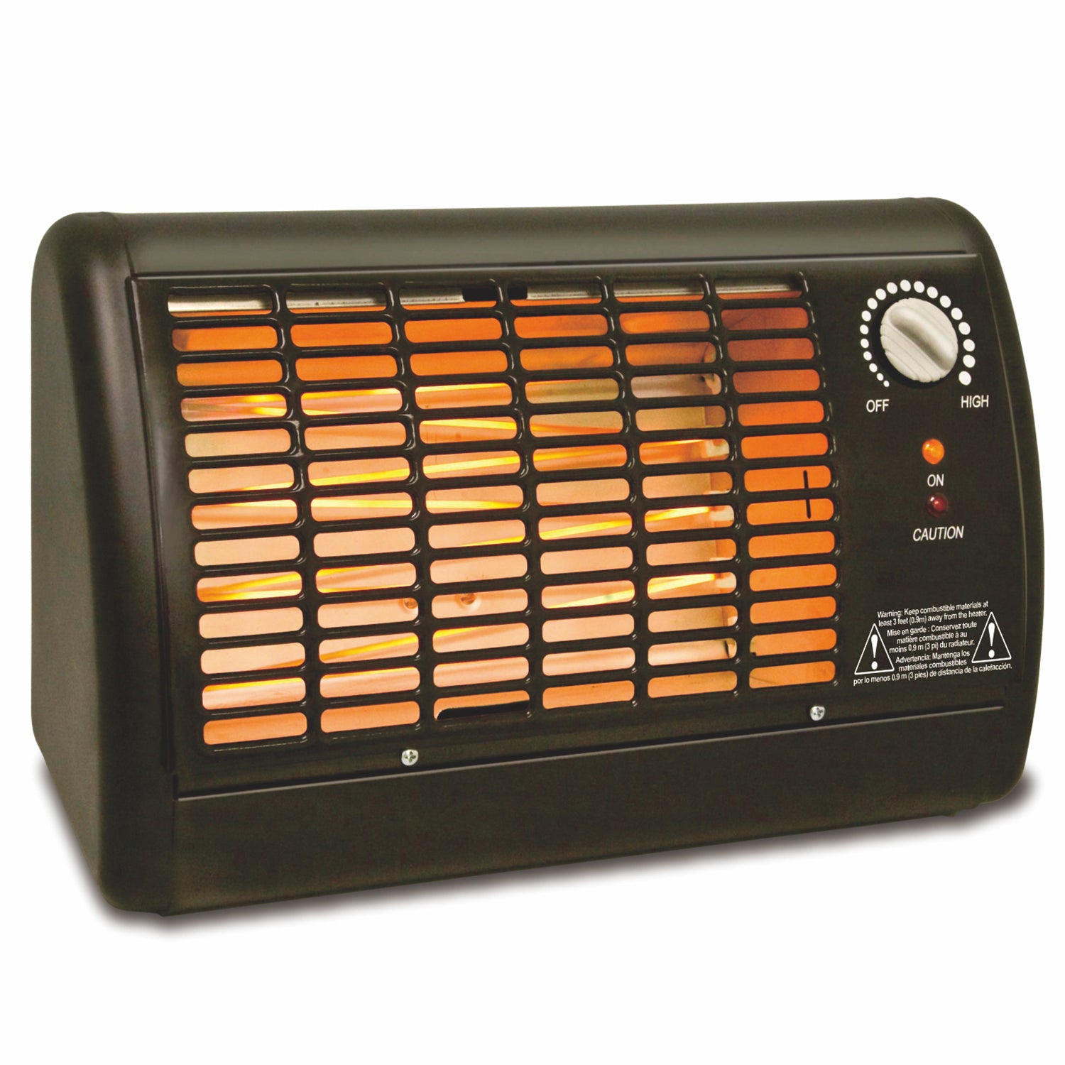 Optimus 1320 Watt Portable Fan Radiant Heater with Thermostat, Black (Open Box) - VMInnovations