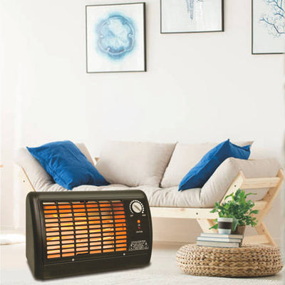 Optimus 1320 Watt Personal Portable Fan Radiant Heater with Thermostat, Black - VMInnovations